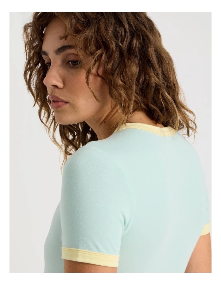Ringer Tee in Green image 3