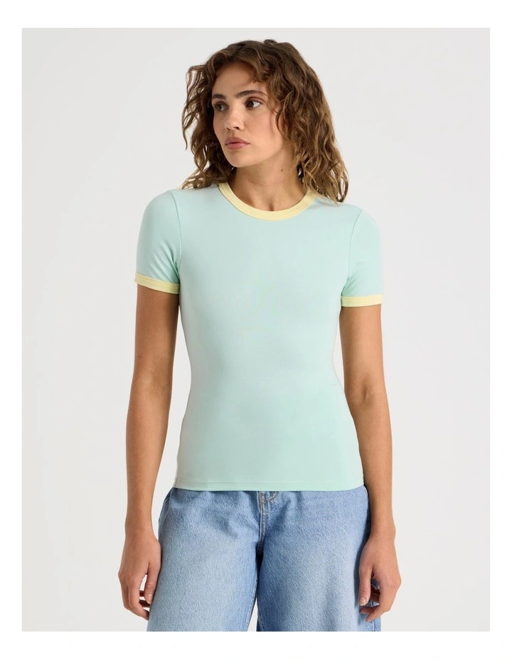 Ringer Tee in Green image 5