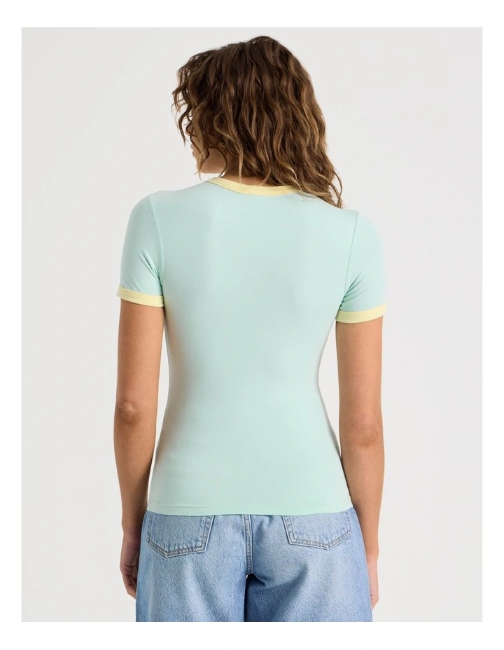 Ringer Tee in Green image 6
