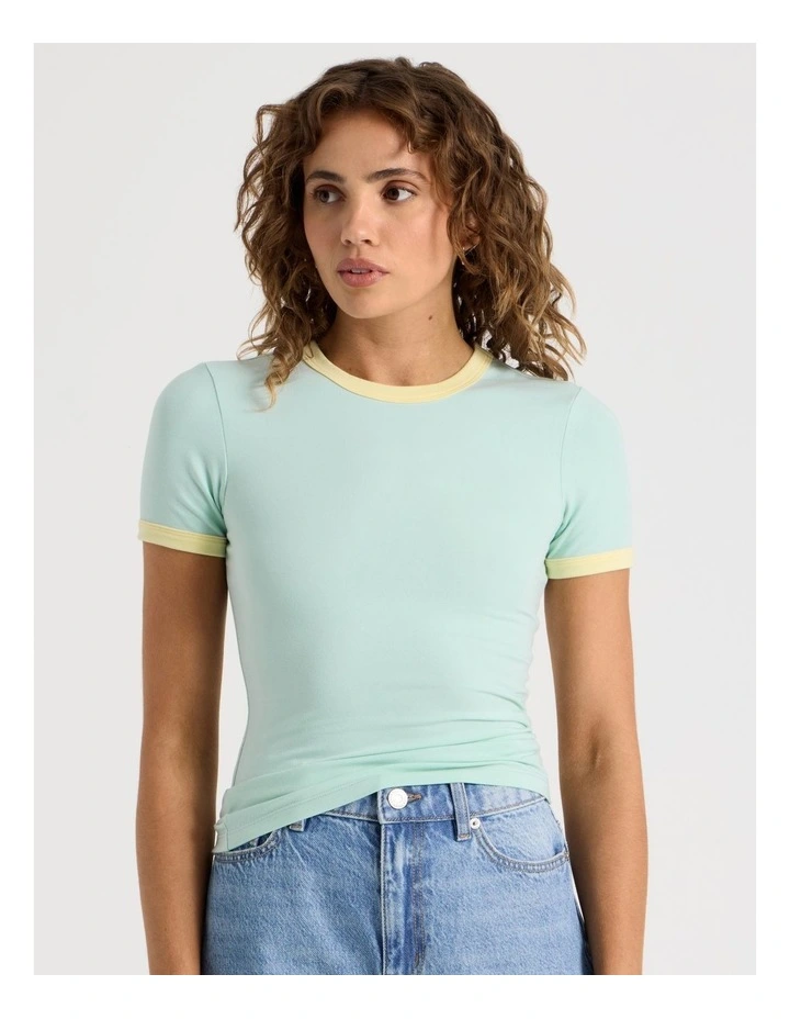 Ringer Tee in Green image 7
