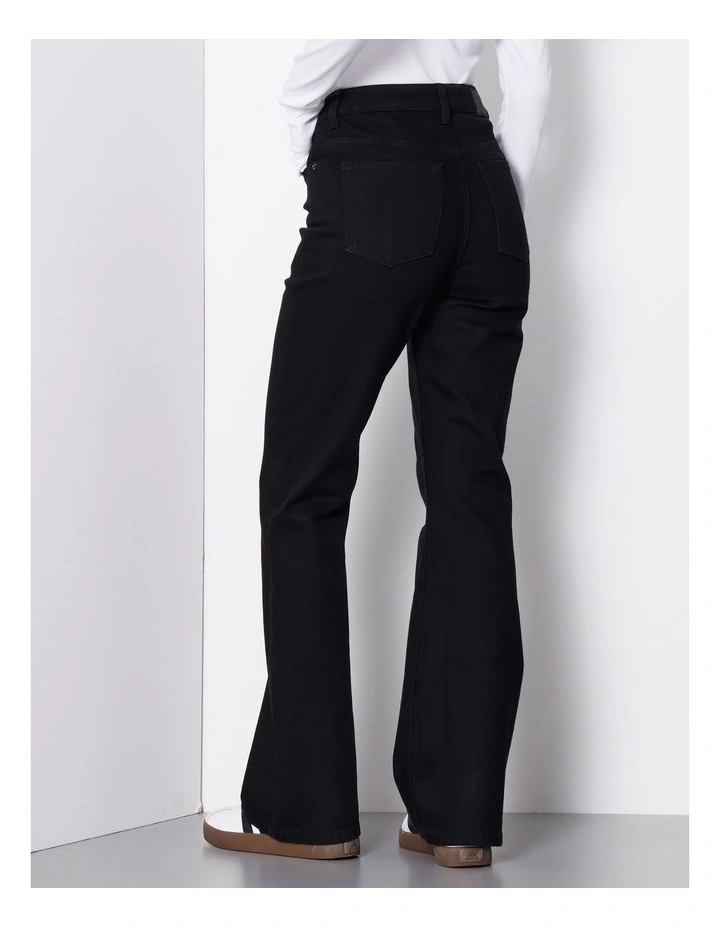 Organic Cotton Blend Flare Jean in Black image 5