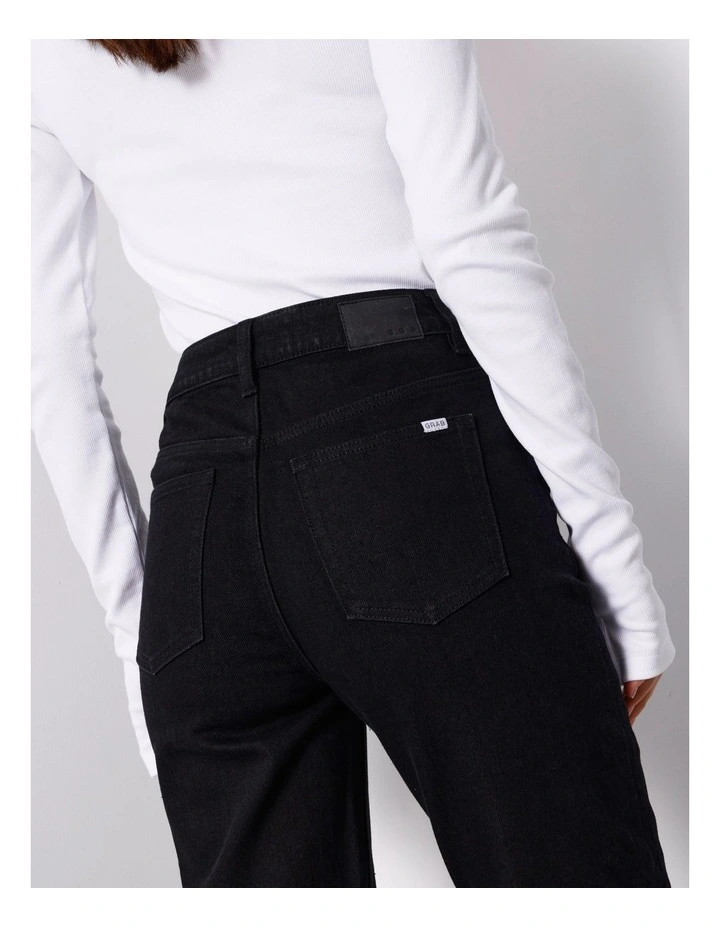 Organic Cotton Blend Flare Jean in Black image 6