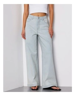 Organic Cotton Wide Leg Jean in Ice Blue