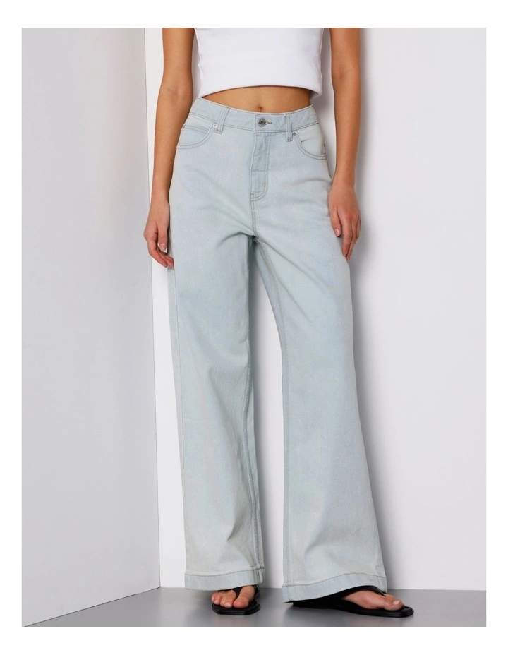 Organic Cotton Wide Leg Jean in Ice Blue image 1