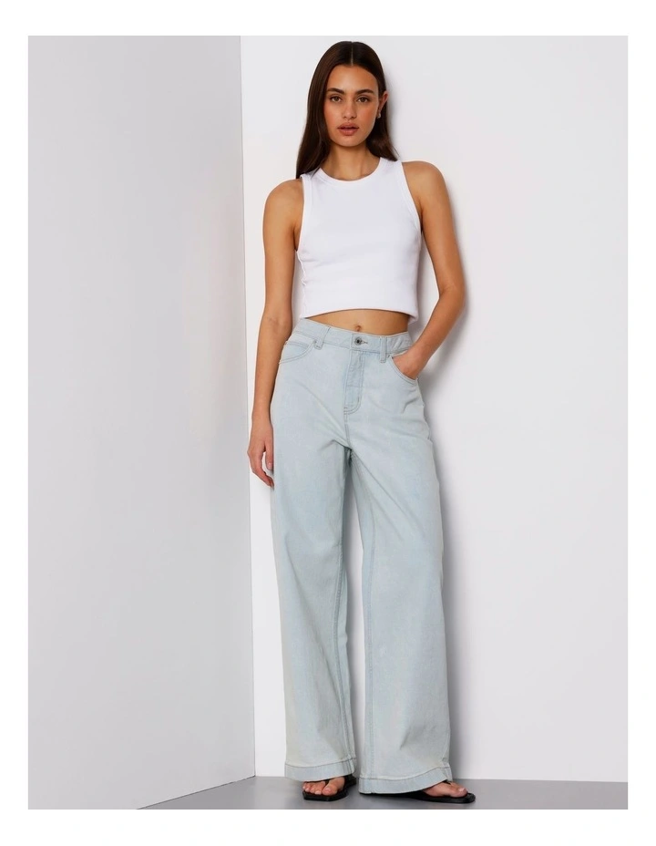 Organic Cotton Wide Leg Jean in Ice Blue image 2