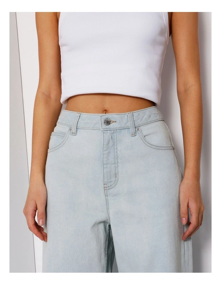 Organic Cotton Wide Leg Jean in Ice Blue image 3