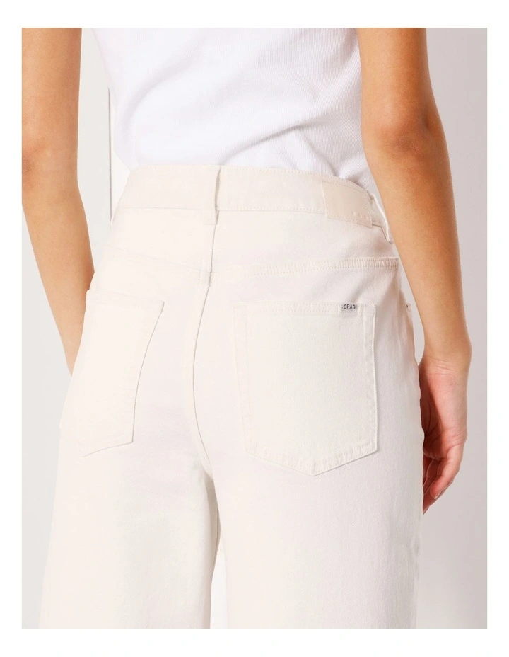 Organic Cotton Wide Leg Jean in Ecru image 6
