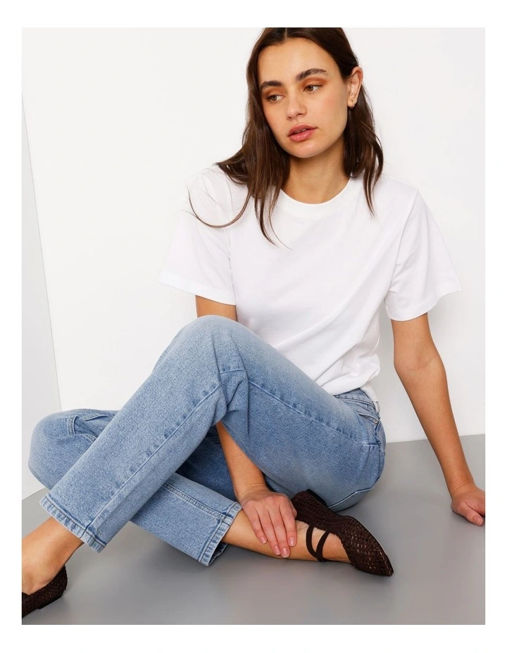 Organic Cotton Blend Straight Jean in Surf Blue image 7