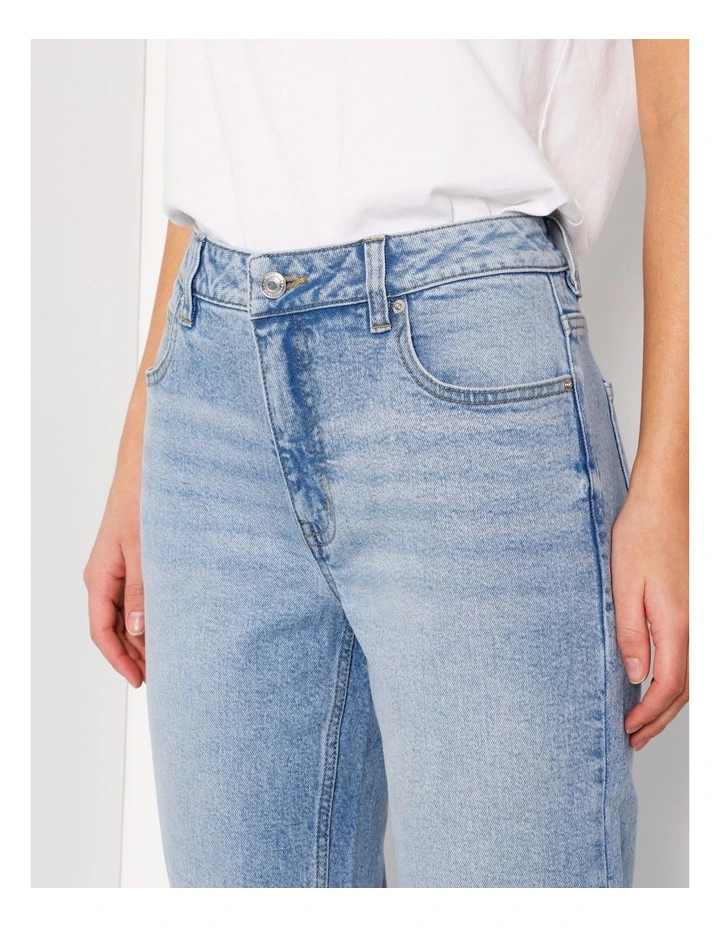 Petite Organic Cotton Blend Straight Jean in Surf Blue image 2
