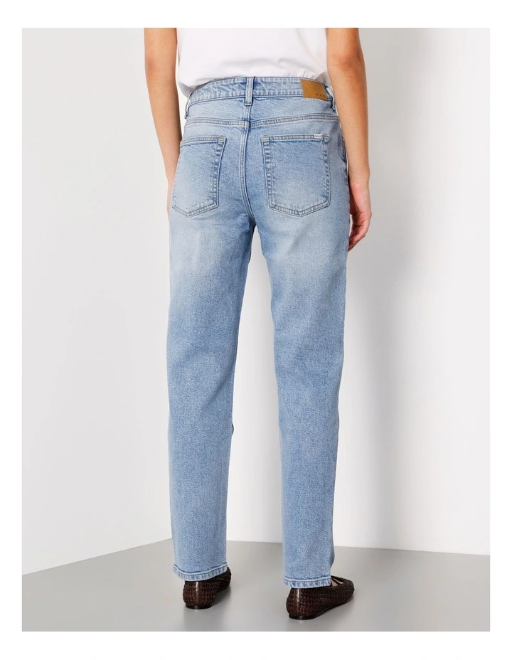 Petite Organic Cotton Blend Straight Jean in Surf Blue image 3