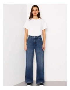 Organic Cotton Wide Leg Jean in Pure Blue