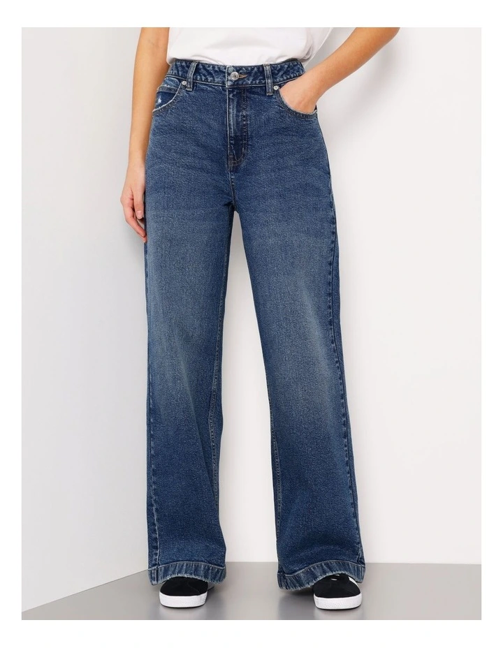 Organic Cotton Wide Leg Jean in Pure Blue image 2