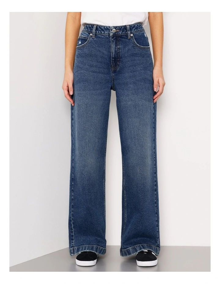 Petites Organic Cotton Wide Leg Jean in Pure Blue image 1