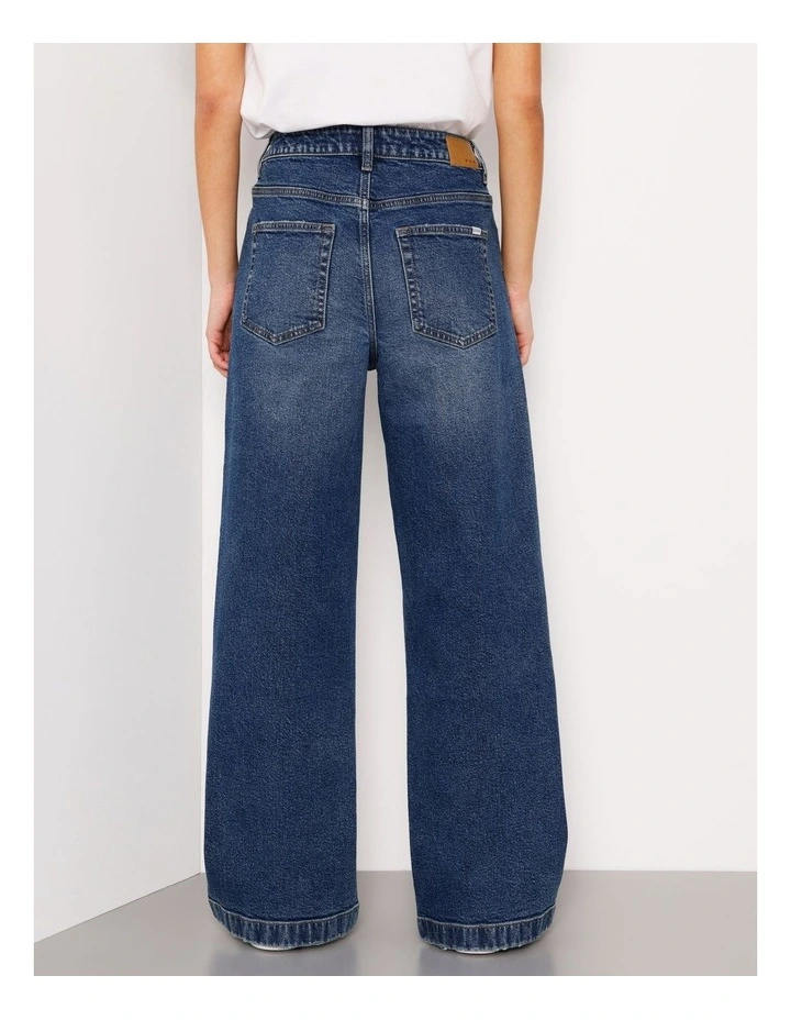 Petites Organic Cotton Wide Leg Jean in Pure Blue image 3