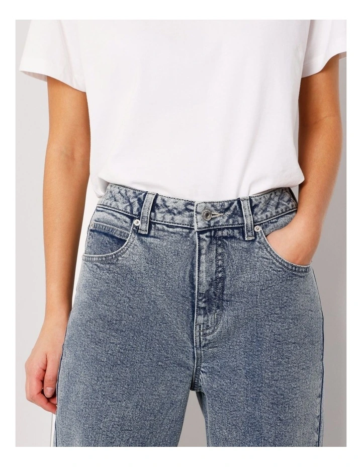 Organic Cotton Wide Leg Jean in Acid Wash image 3