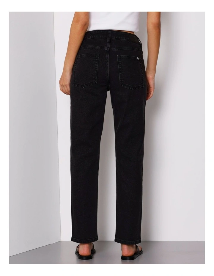 Organic Cotton Blend Straight Jean in Washed Black image 4