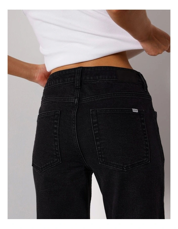 Organic Cotton Blend Straight Jean in Washed Black image 5