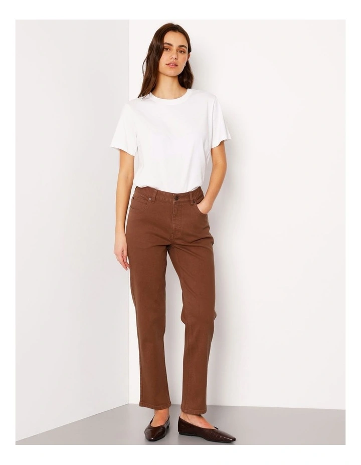 Organic Cotton Blend Straight Jean in Brown image 1