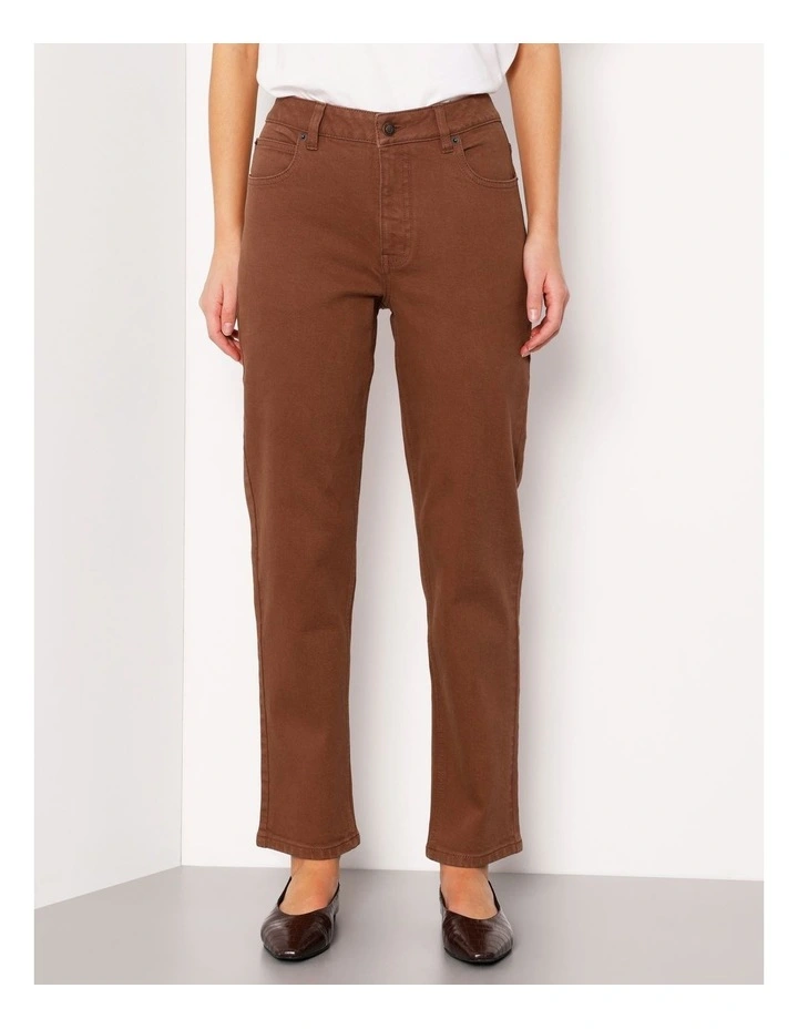 Organic Cotton Blend Straight Jean in Brown image 2