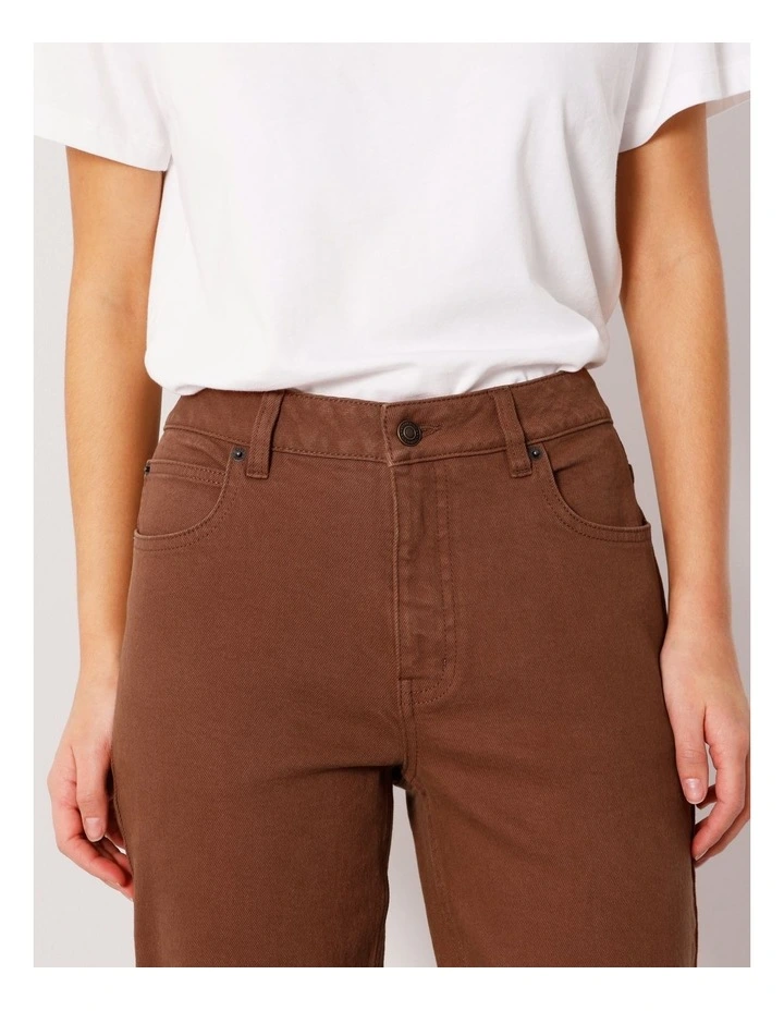 Organic Cotton Blend Straight Jean in Brown image 3
