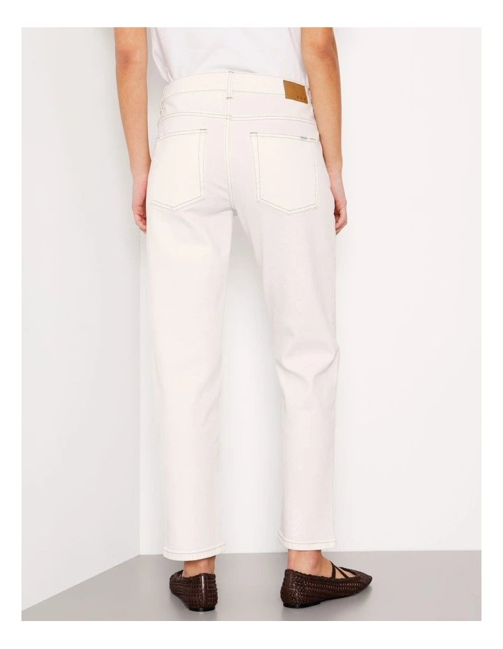 Petite Organic Cotton Blend Straight Jean in Ecru image 3