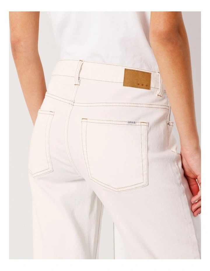 Petite Organic Cotton Blend Straight Jean in Ecru image 4