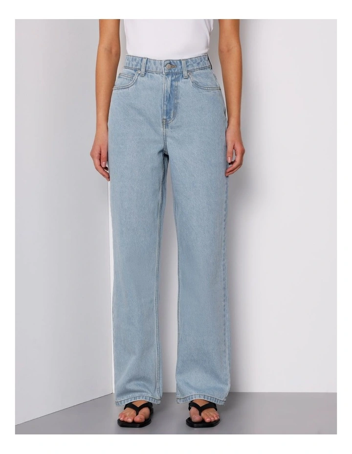 Vintage High Rise Straight Jeans in Breeze Blue image 2