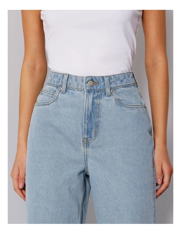 Vintage High Rise Straight Jeans in Breeze Blue image 3