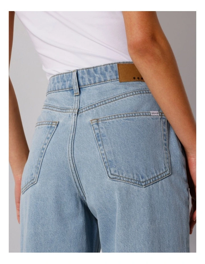 Vintage High Rise Straight Jeans in Breeze Blue image 5