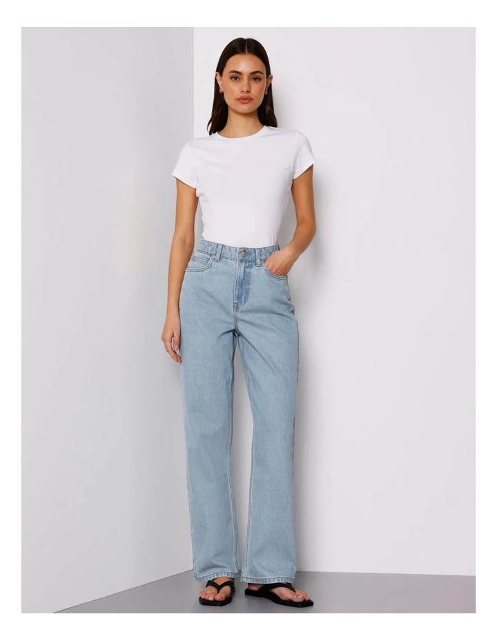 Vintage High Rise Straight Jeans in Breeze Blue image 6