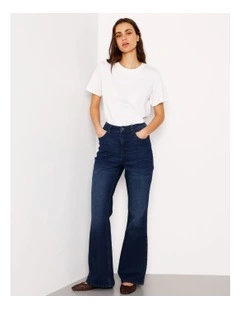 Organic Cotton Blend Flare Jean in Blue Moon