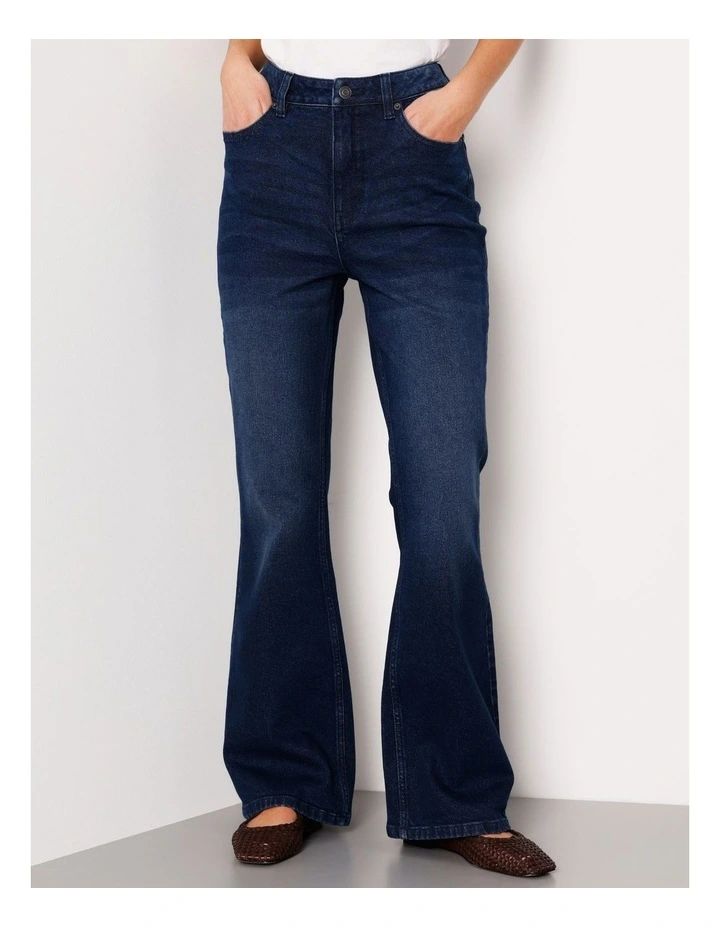 Organic Cotton Blend Flare Jean in Blue Moon image 3