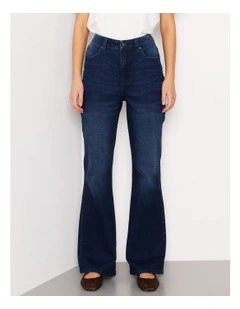 Petite Organic Cotton Blend Flare Jean in Blue Moon