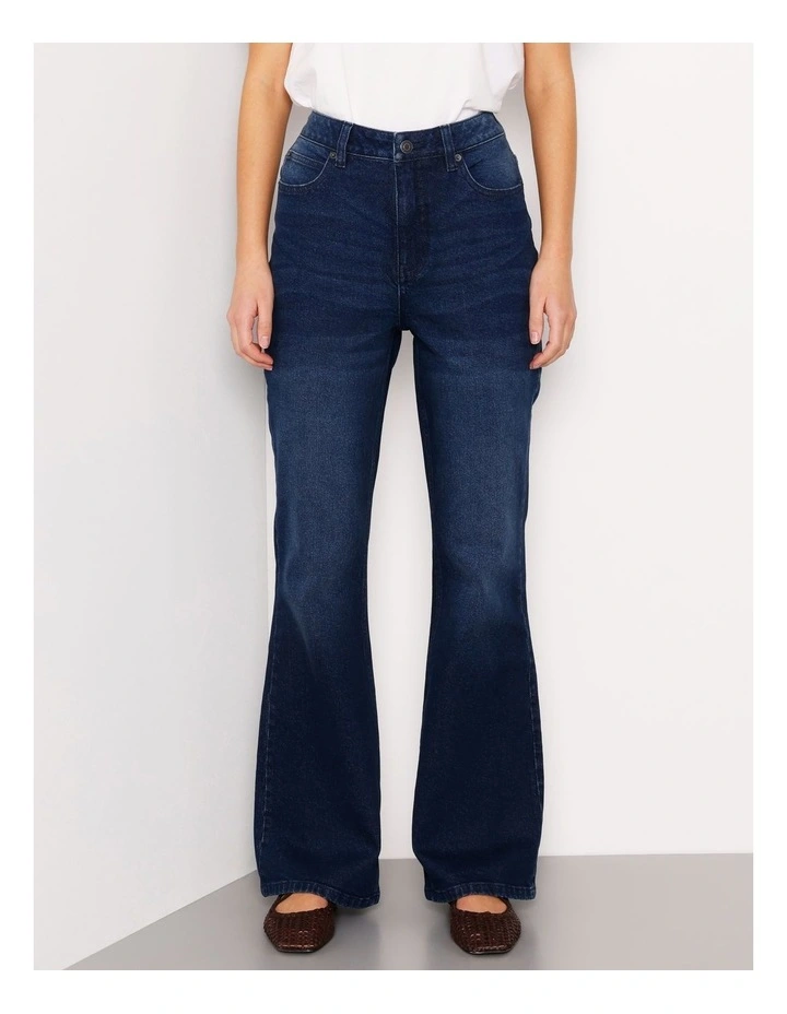 Petite Organic Cotton Blend Flare Jean in Blue Moon image 1