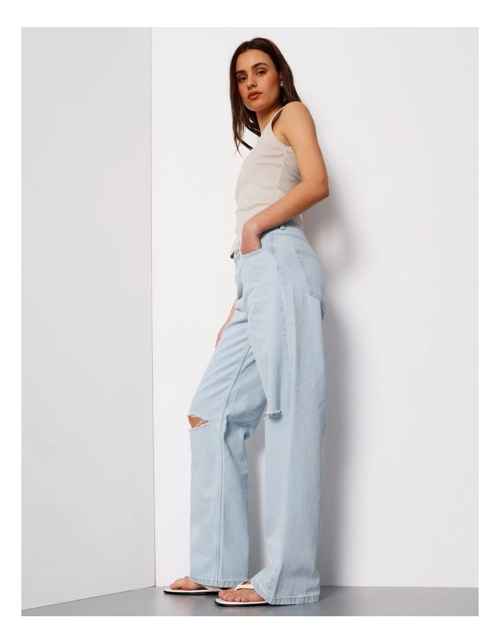 Low Rise Baggy Jean in Ice Blue image 2