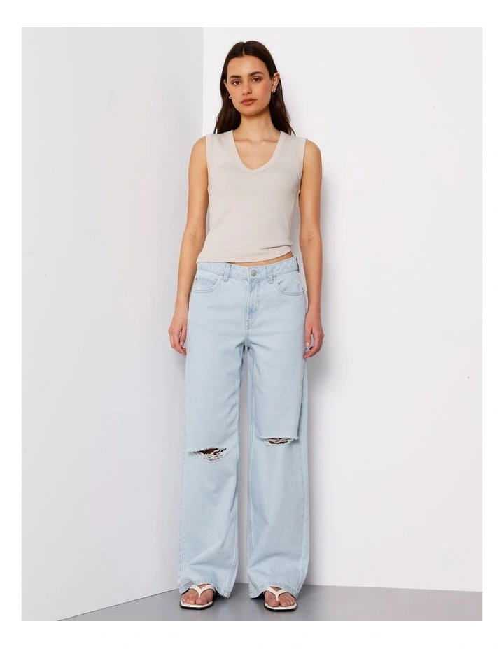 Low Rise Baggy Jean in Ice Blue image 7