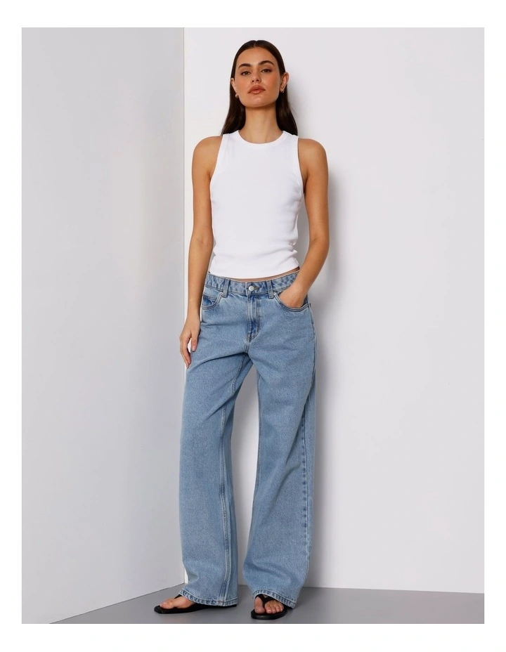 Low Rise Baggy Jean in Surf Blue image 2