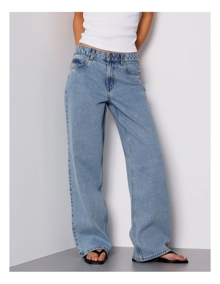 Low Rise Baggy Jean in Surf Blue image 3