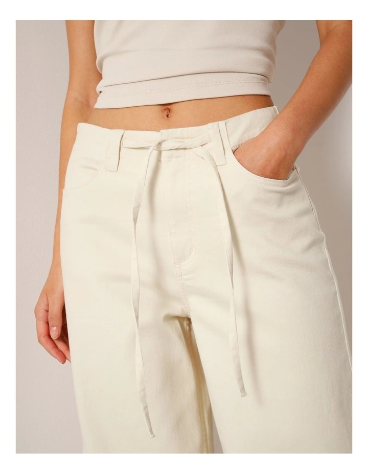 Soft Elastic Waist Jean In Natural image 3