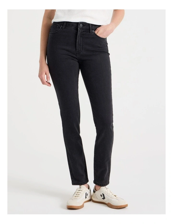 Skinny Mid Rise Jean In Black image 2