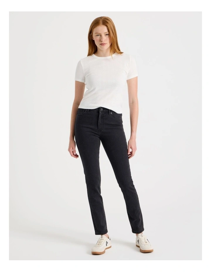 Skinny Mid Rise Jean In Black image 3