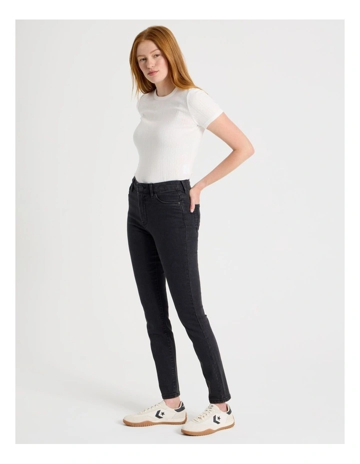 Skinny Mid Rise Jean In Black image 5