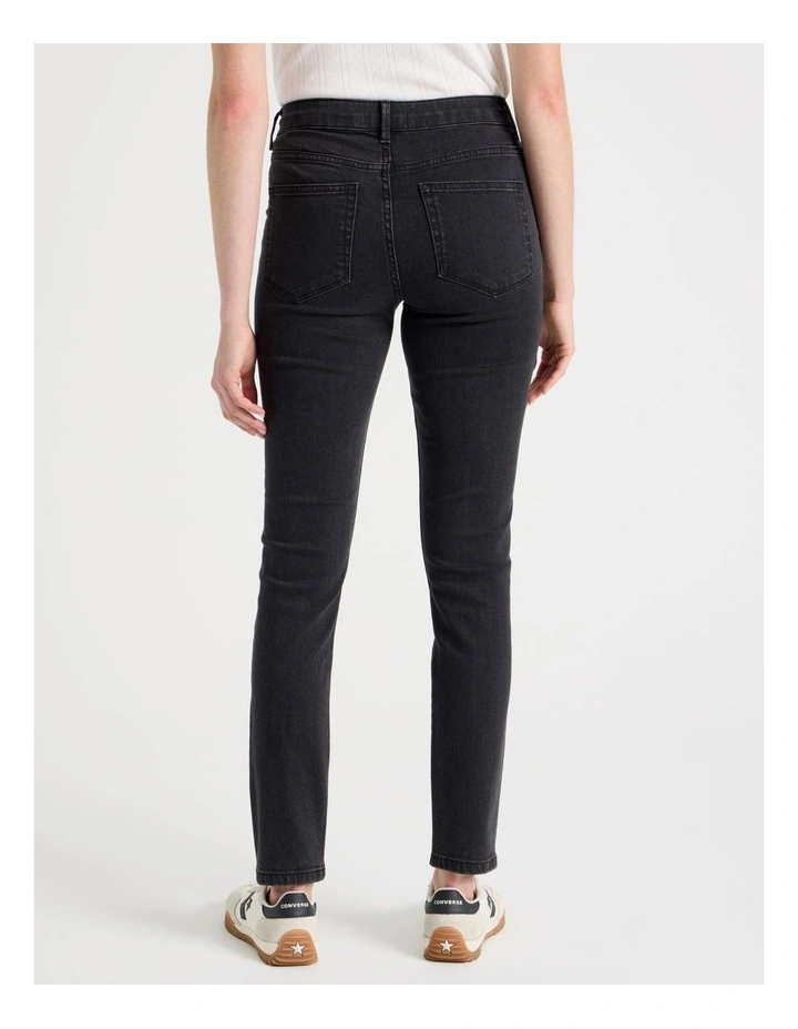 Skinny Mid Rise Jean In Black image 6