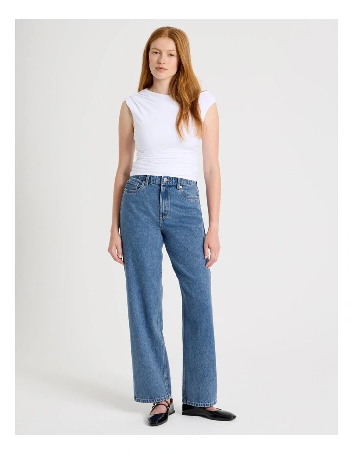 Vintage Straight High Rise Jean In Mid Wash image 1