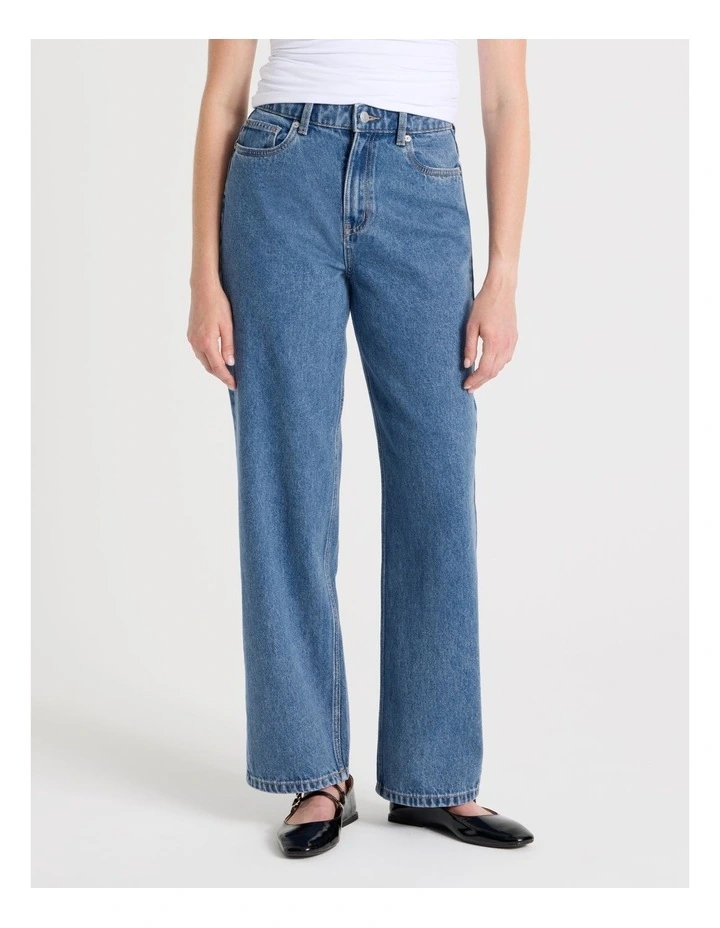 Vintage Straight High Rise Jean In Mid Wash image 2