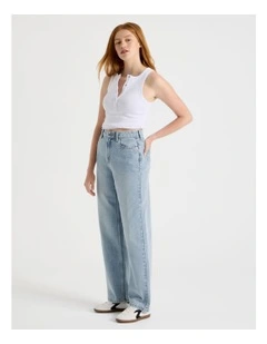 Vintage Straight High Rise Jean In Light Wash