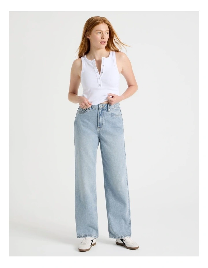 Vintage Straight High Rise Jean In Light Wash image 3