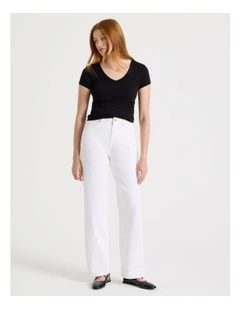 Vintage Straight High Rise Jean In Ecru