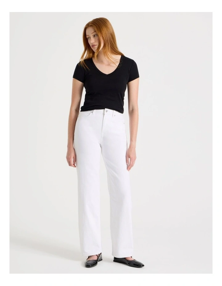 Vintage Straight High Rise Jean In Ecru image 1