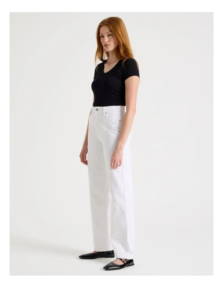 Vintage Straight High Rise Jean In Ecru image 3